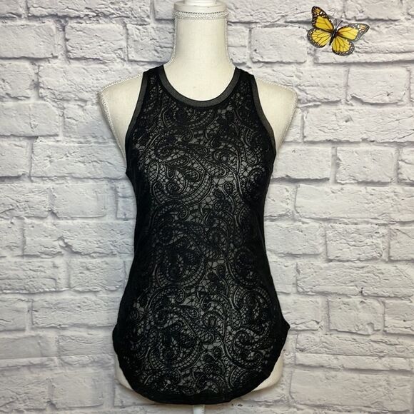 ARITZIA Wilfred Volant Black Lace Tank Top Size XXS - Picture 3 of 11